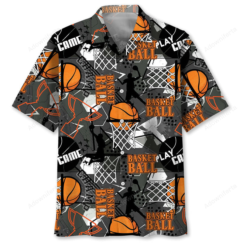 Basketball Black Hawaiian Shirt