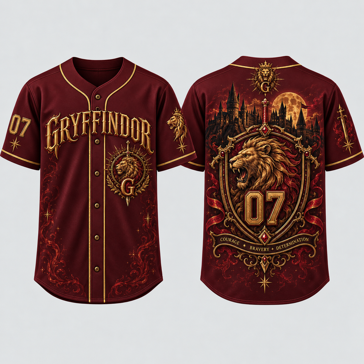 Harry Potter 3D Baseball Jersey – Hogwarts House Collection