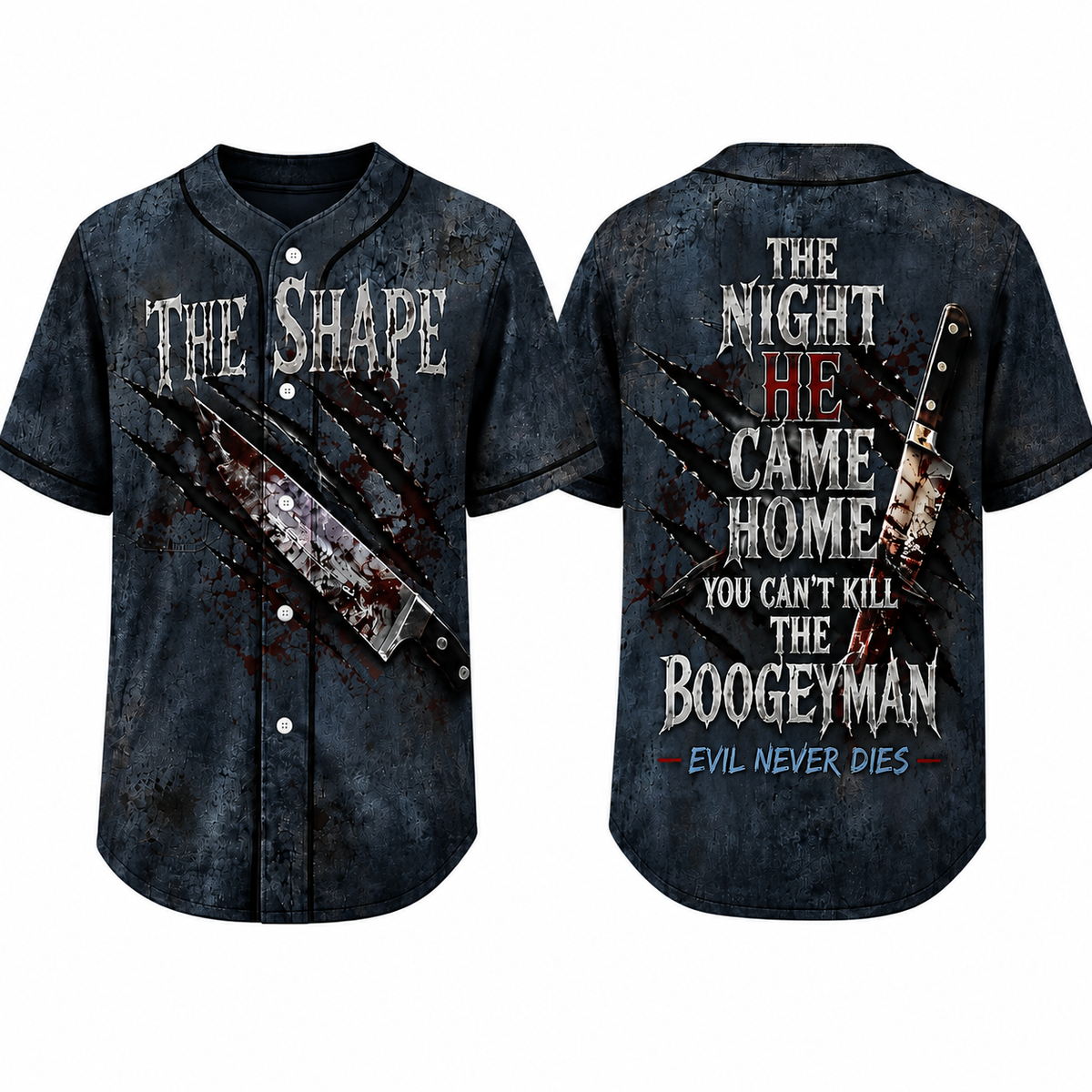 Horror Slasher Baseball Jersey, Classic Horror Movie Characters Shirt