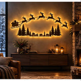 7-Piece Christmas LED Wall Sticker Set – Self-Adhesive Warm Light Holiday Wall Decor