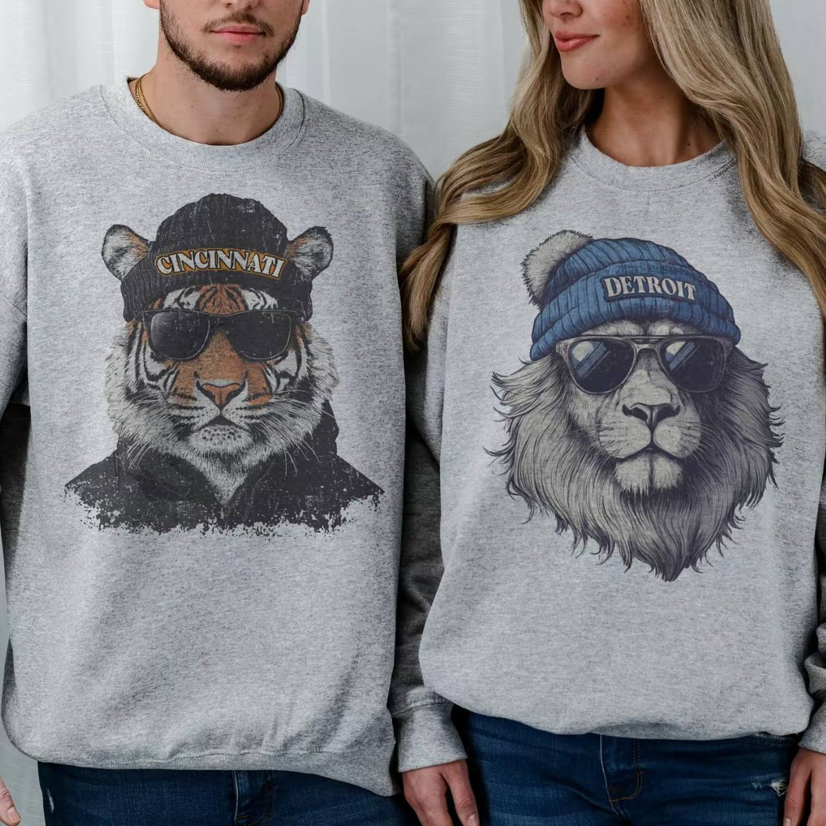 Spirit Animal Football Graphic Sweatshirts City Animal Sports Pullover Game Day City Football Sweatshirt CaSual Game Home Town Pullover