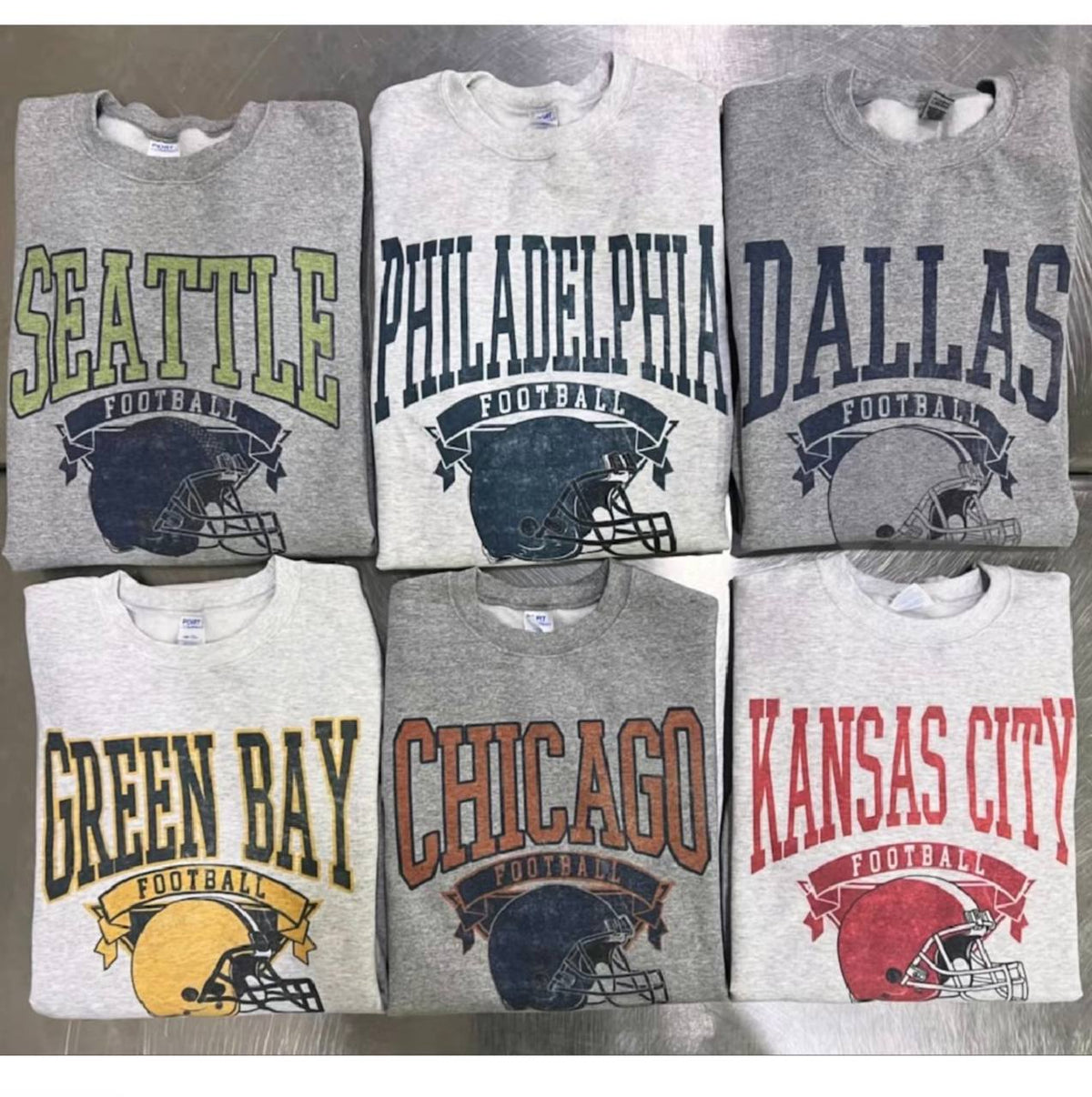 Vintage Football Sweatshirt Hometown Team Pullovers Sublimation Print Long Sleeve Casual Fabric Menswear Soft Cozy Retro Style Comfortable All-Season Wear Day Biker