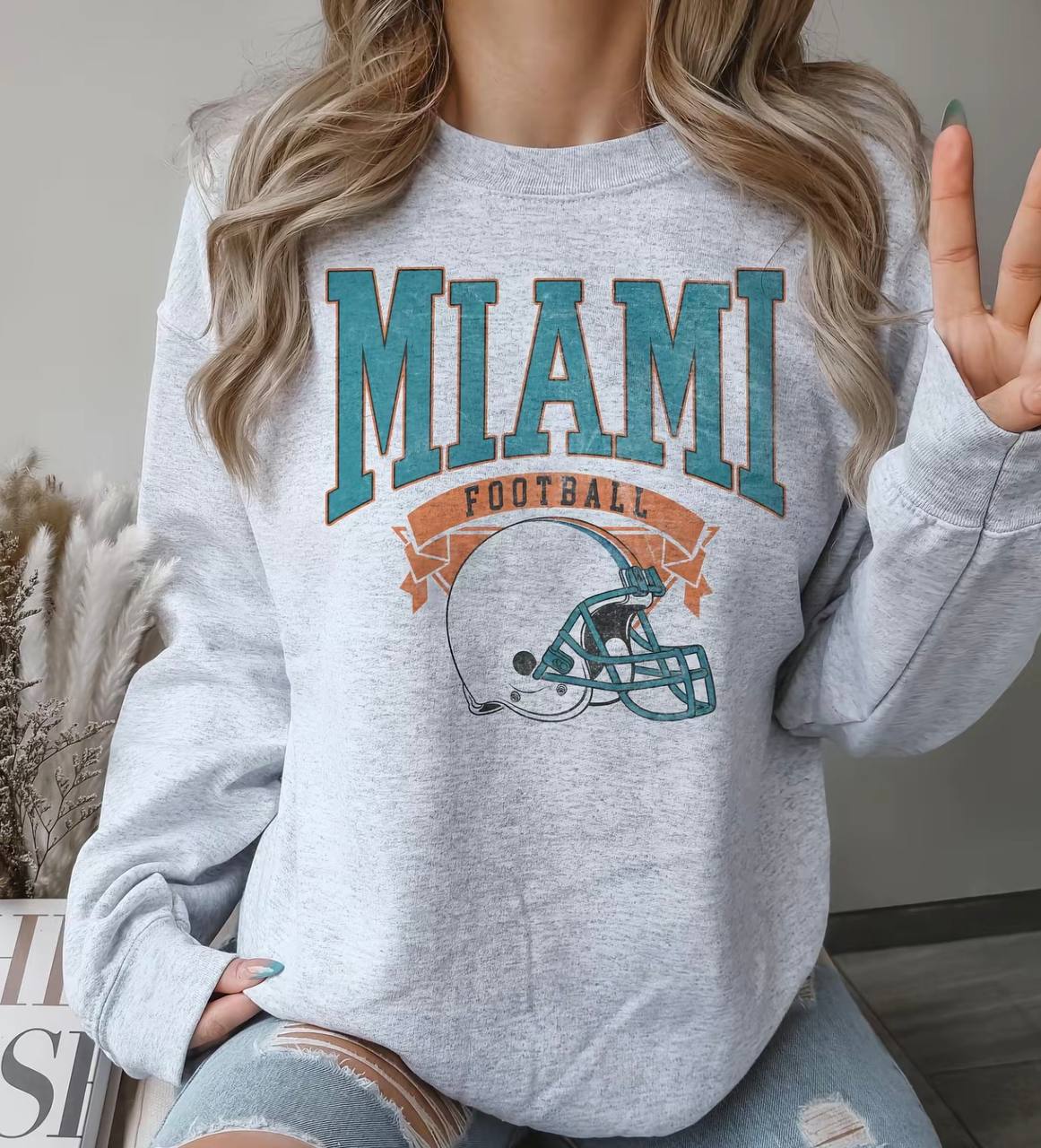 Vintage Football Sweatshirt Hometown Team Pullovers Sublimation Print Long Sleeve Casual Fabric Menswear Soft Cozy Retro Style Comfortable All-Season Wear Day Biker