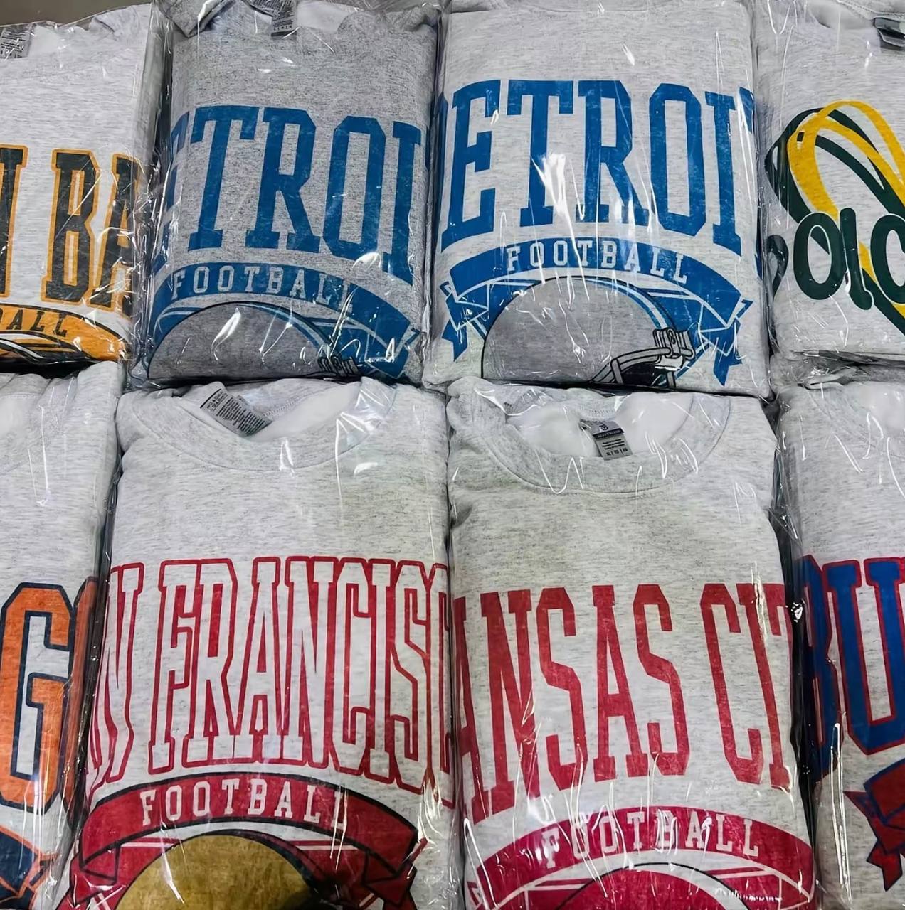 Vintage Football Sweatshirt Hometown Team Pullovers Sublimation Print Long Sleeve Casual Fabric Menswear Soft Cozy Retro Style Comfortable All-Season Wear Day Biker