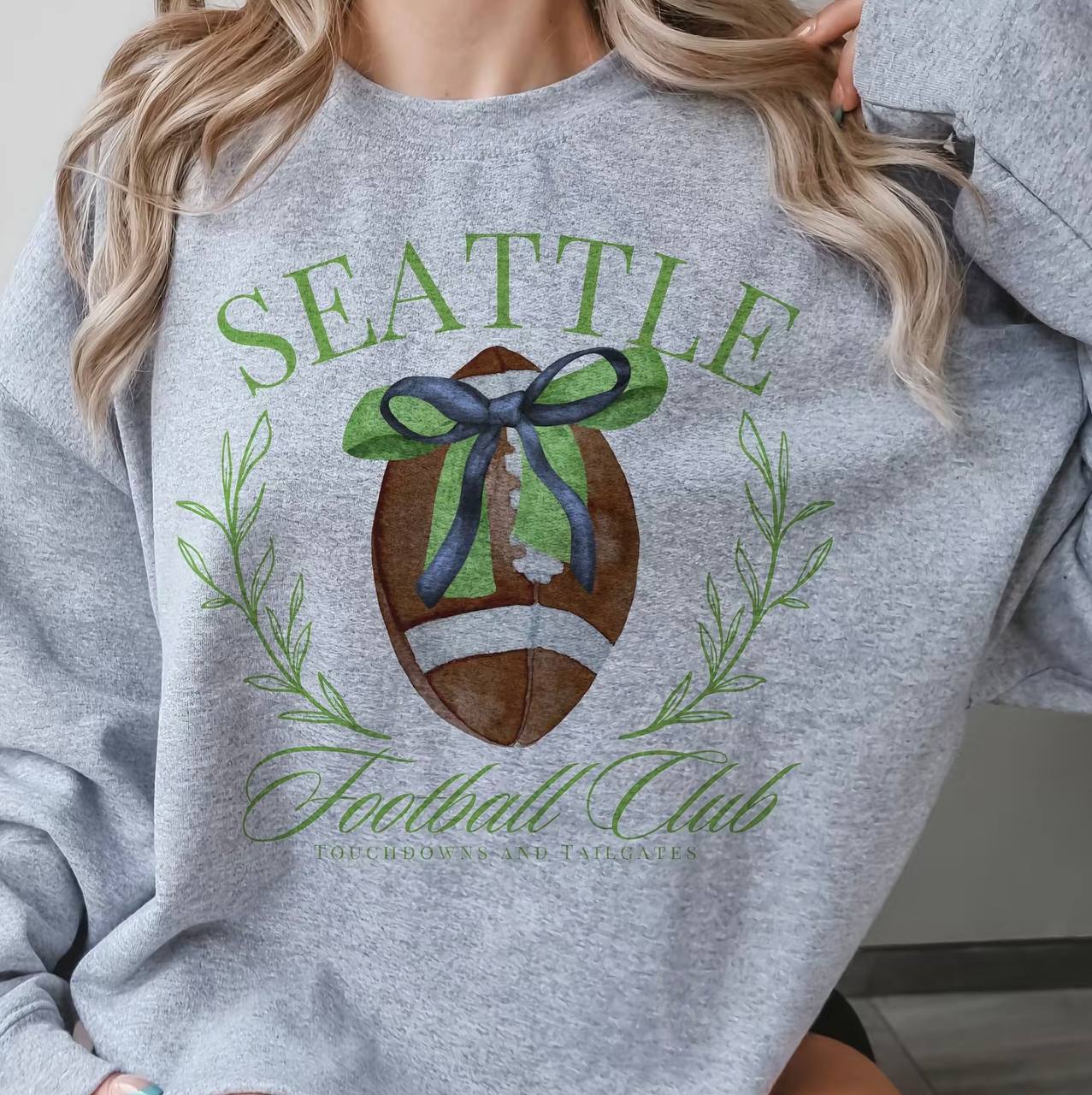 Coquette Football Sweatshirt Girly Football Bow Pullover Coquette City Football Team Sweatshirts Hometown Football Pullovers Unisex Football Sports Sweatshirts