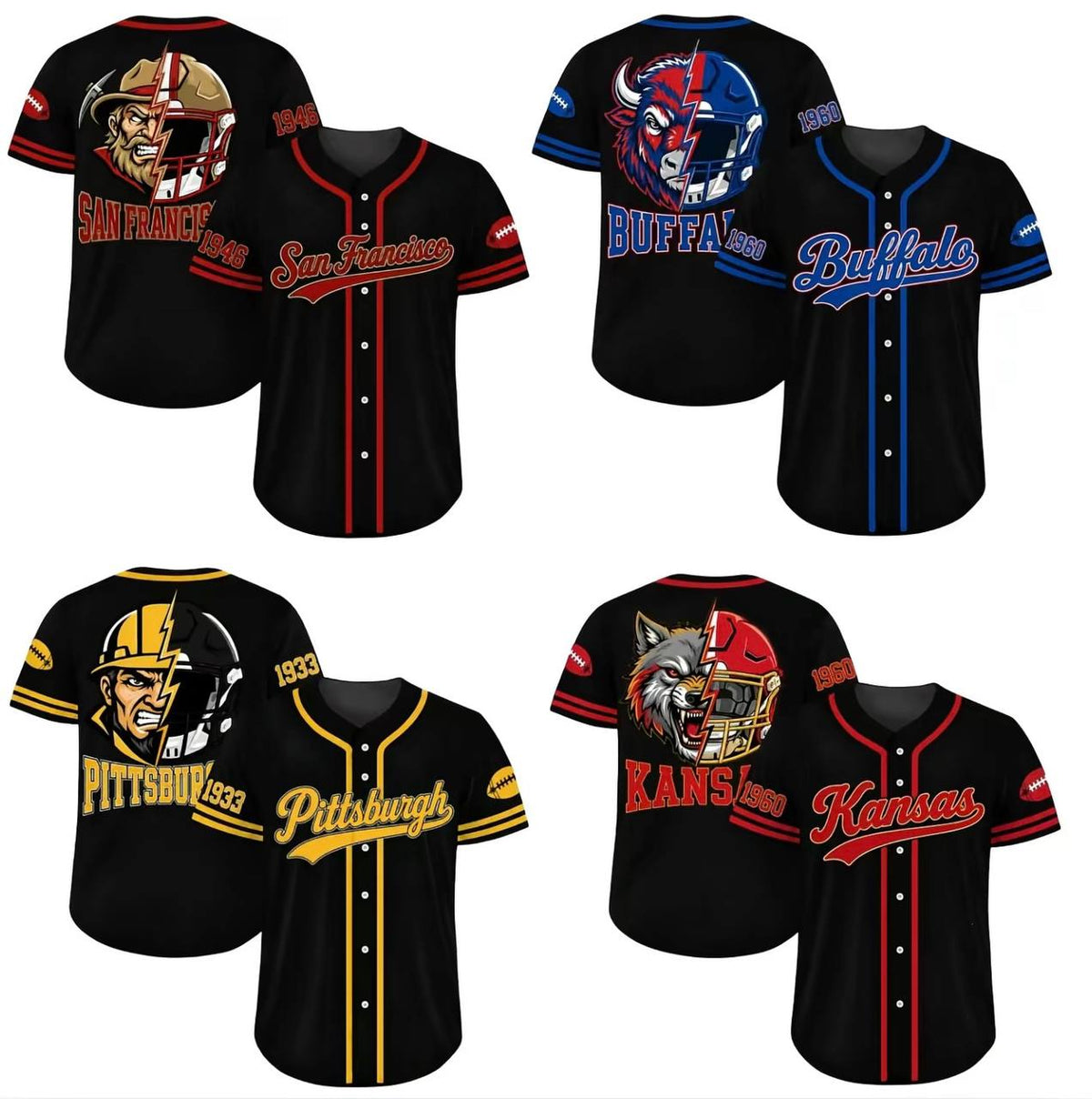 Football Team Baseball Jersey, Game Day Shirt for Football Lover