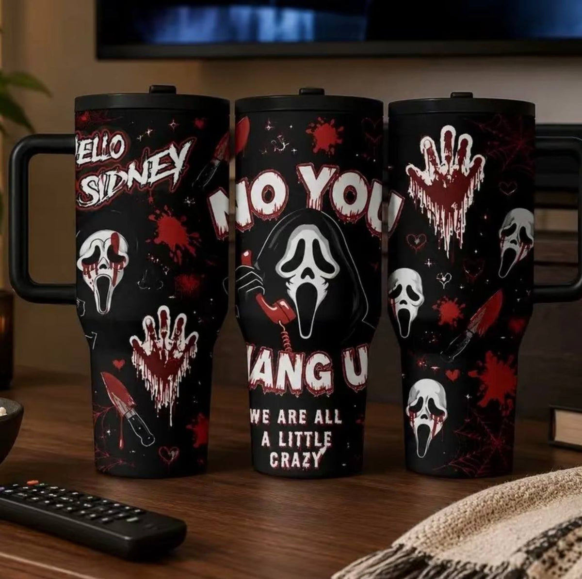 1 Pc 40oz Horror scream cartoon soda print, spooky aesthetic gift for women men, travel daily use tumbler