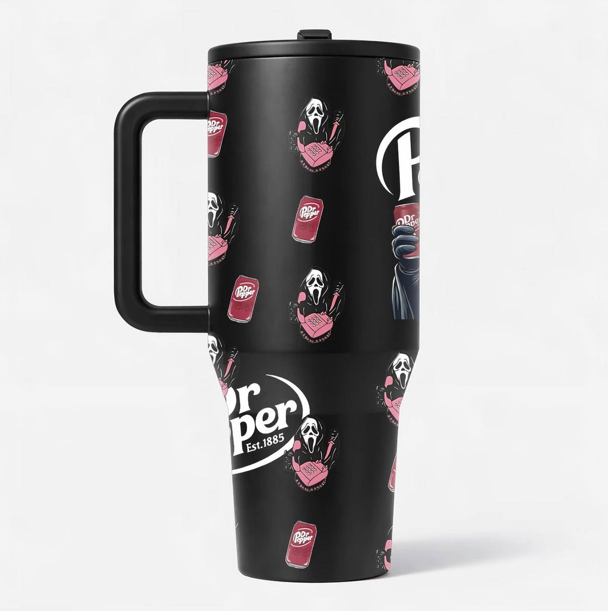 1 Pc 40oz Horror scream cartoon soda print, spooky aesthetic gift for women men, travel daily use tumbler