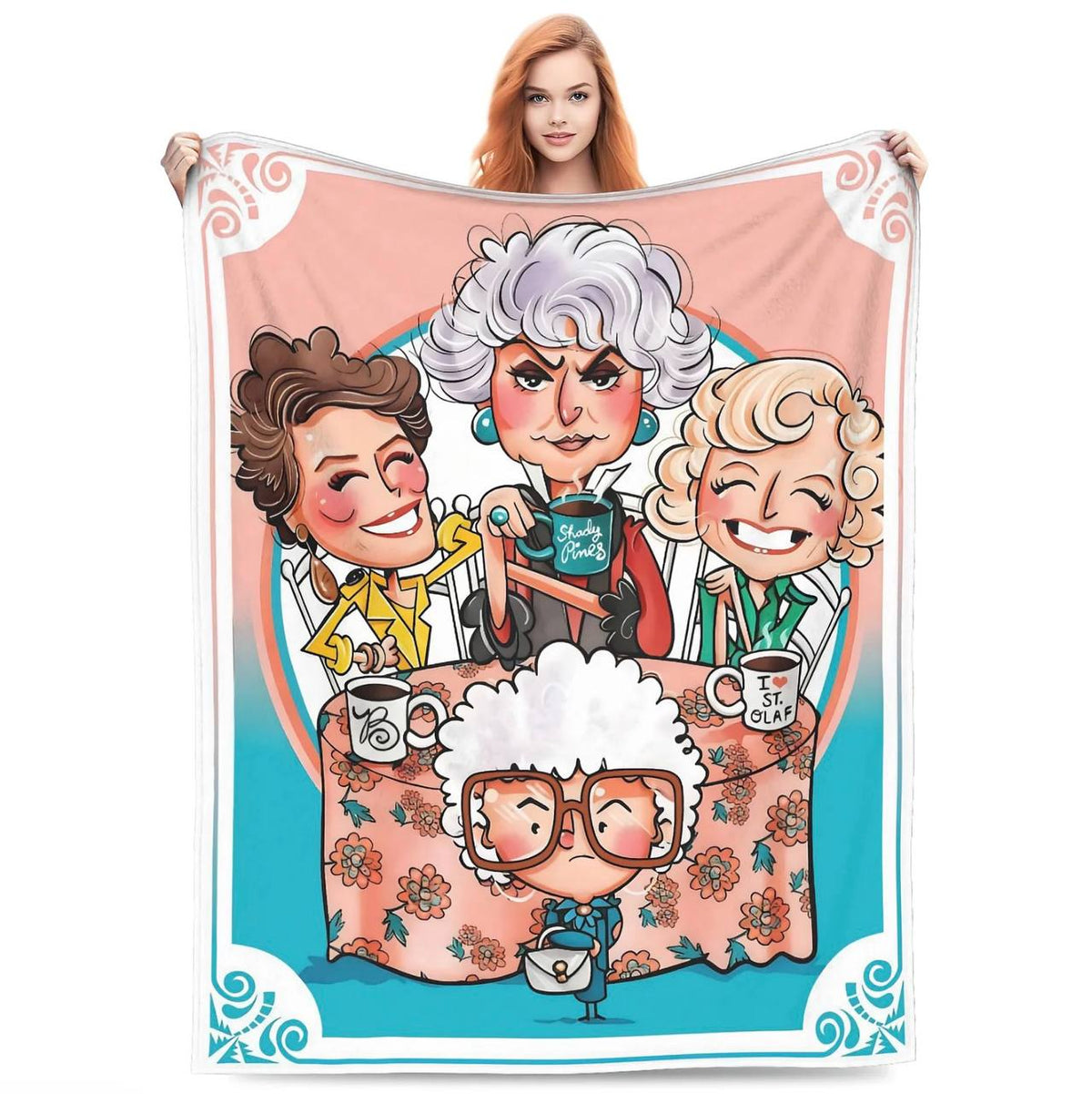 Golden Girls Sitcom Blanket Stay Golden PREMIUM Fleece Blanket Vtg Movie Mink Sherpa Blanket Christmas Gifts