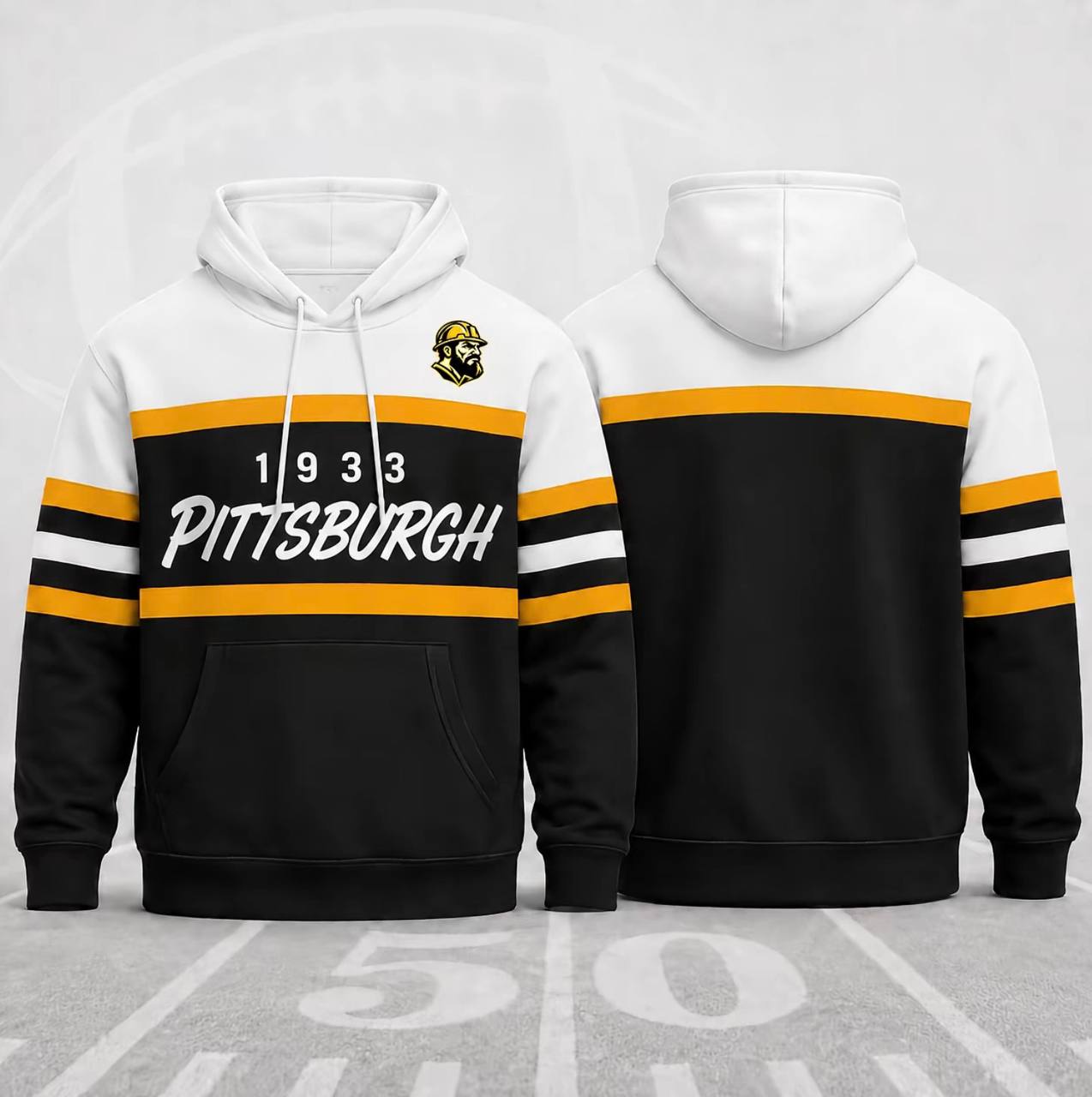 Unisex Football Retro City Letter Hoodie, All Team Color-Block Striped Hooded Sweatshirt, Long-Sleeve Casual Top For Sports Game Day And Daily Street Outfits
