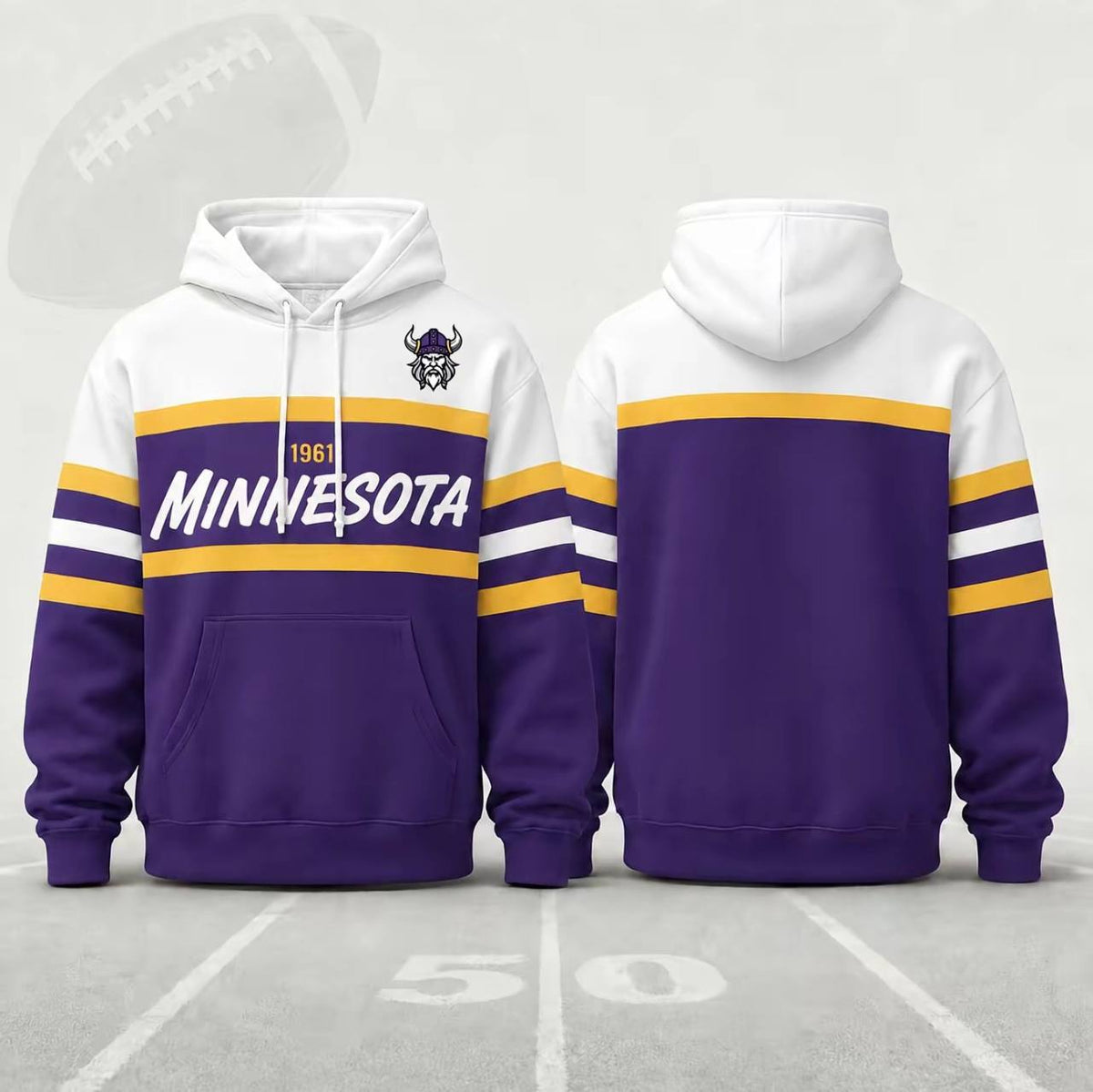 Unisex Football Retro City Letter Hoodie, All Team Color-Block Striped Hooded Sweatshirt, Long-Sleeve Casual Top For Sports Game Day And Daily Street Outfits