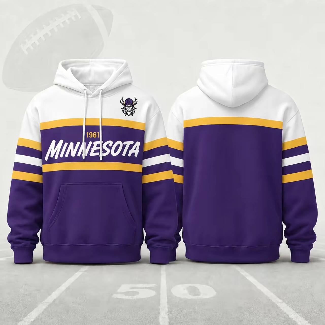 Unisex Football Retro City Letter Hoodie, All Team Color-Block Striped Hooded Sweatshirt, Long-Sleeve Casual Top For Sports Game Day And Daily Street Outfits
