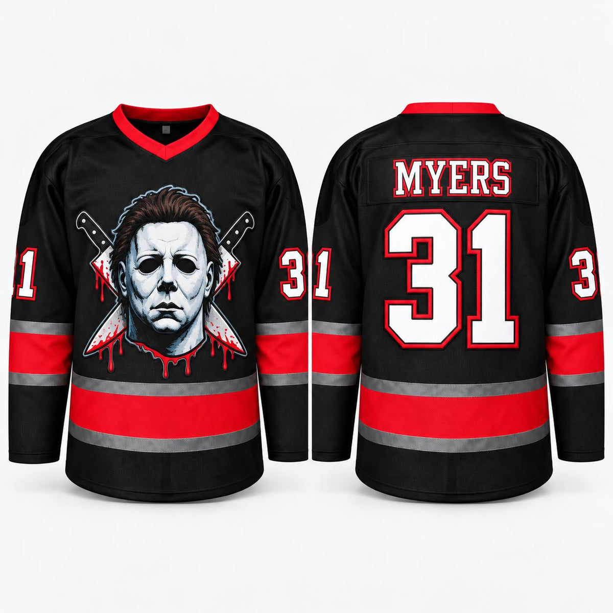 Horror Hockey Jersey – Halloween Slasher Style Fan Shirt