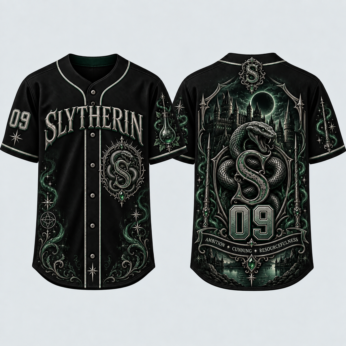 Harry Potter 3D Baseball Jersey – Hogwarts House Collection